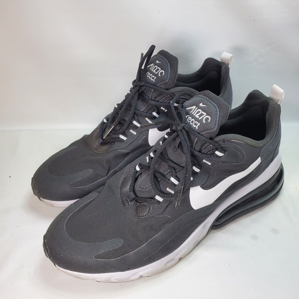 Nike Air Max 270 React Mens 11 Black White CI3866-004 Running Sneakers